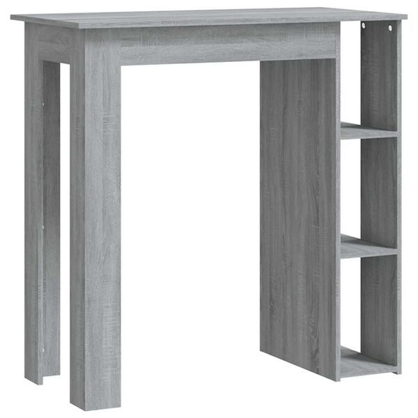 vidaXL Mesa alta con estante gris Sonoma 102x50x103,5 cm