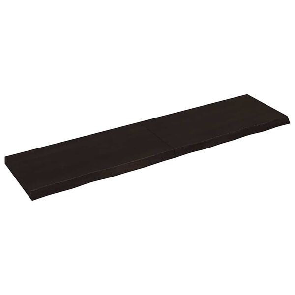 vidaXL Estante pared madera roble tratada marr&oacute;n oscuro 200x50x(2-6)cm