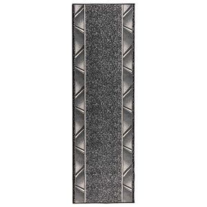 vidaXL Alfombra Runner FLORNES Tejido Gris Zigzag 67 x 150 cm PP 7 mm