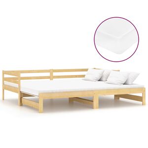 vidaXL Sofá cama extraíble madera maciza de pino 2x(90x200) cm