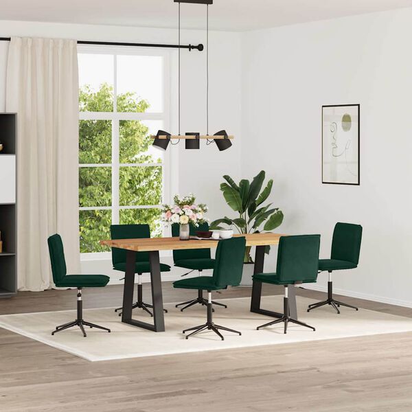 vidaXL Sillas de comedor 6 unidades terciopelo verde oscuro