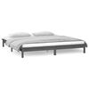 vidaXL Estructura de cama con LED madera maciza gris 140x190 cm
