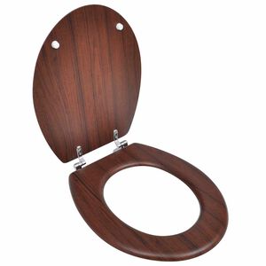 vidaXL Asiento inodoro WC MDF tapa dise&ntilde;o marr&oacute;n