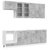 vidaXL Unidad de cocina LYON 8 pcs Gris Hormig&oacute;n Madera de ingenier&iacute;a