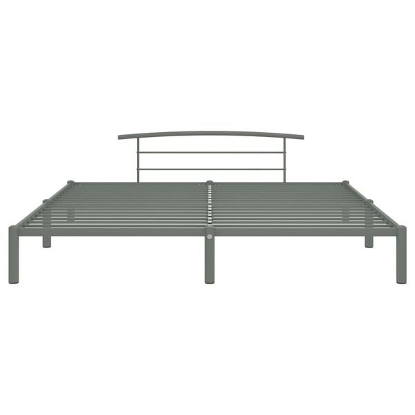 vidaXL Estructura de cama sin colch&oacute;n metal gris 180x200 cm