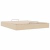 vidaXL Estructura de cama otomana sin colch&oacute;n tela crema 180x200cm