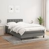 vidaXL Cama box spring con colch&oacute;n tela gris oscuro 120x190 cm