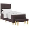 vidaXL Cama tipo Box Spring Marr&oacute;n oscuro 200 x 90 cm tela
