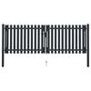 vidaXL Puerta doble de acero para valla 300 x 125 cm antracita