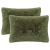 vidaXL Funda de almohada 2 pcs HEERLEN Verde 50 x 70 cm Fleece PV