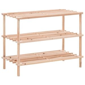 vidaXL Zapatero de 3 alturas madera maciza de abeto