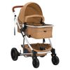 vidaXL Carrito de beb&eacute;s 3 en 1 de aluminio gris taupe