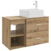 vidaXL Juego de muebles de ba&ntilde;o 2 uds. Roble artisan
