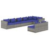 vidaXL Set de muebles de jard&iacute;n 8 pzas y cojines rat&aacute;n sint&eacute;tico gris