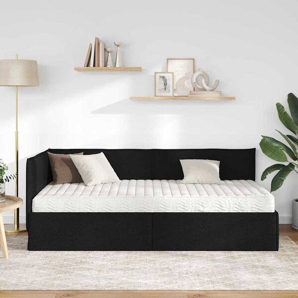 vidaXL Estructura de Cama Esquina con Colch&oacute;n 2 pcs Verde Terciopelo