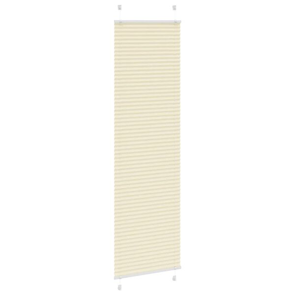 vidaXL Estor Plisado crema 65x200 cm Tela Ancho 64,4 cm Poli&eacute;ster