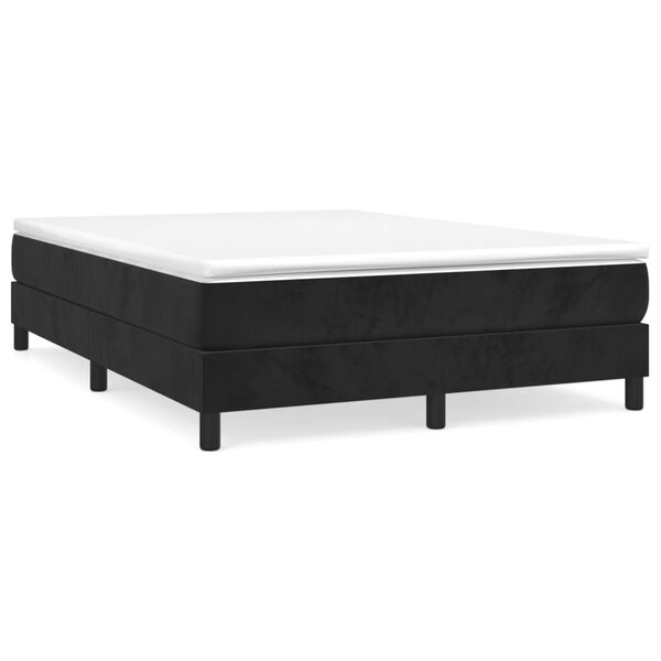 vidaXL Cama box spring con colchón terciopelo negro 140x190 cm
