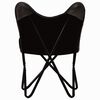vidaXL Sillas Butterfly para ni&ntilde;os 2 unidades cuero aut&eacute;ntico negro