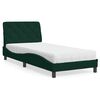 vidaXL Cama con colch&oacute;n terciopelo verde oscuro 90x200 cm