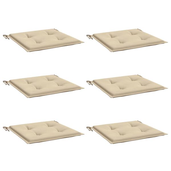 vidaXL Cojines de silla de jard&iacute;n 6 uds tela Oxford beige 40x40x4 cm
