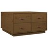 vidaXL Mesa de centro madera maciza de pino marr&oacute;n miel 80x80x45 cm
