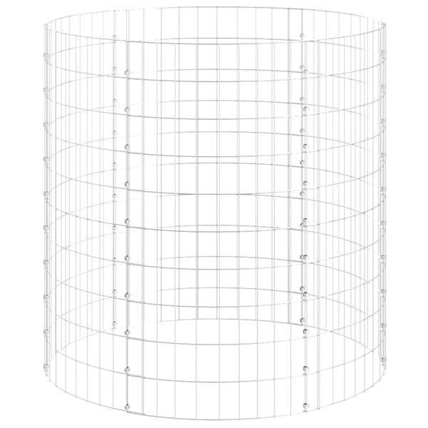 vidaXL Poste circular de gaviones acero galvanizado Ø100x100 cm