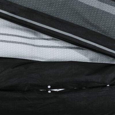 vidaXL Juego de funda nórdica algodón negro y blanco 225x220 cm
