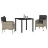 vidaXL Conjunto de Comedor de Jard&iacute;n 3 pcs Gris Claro rat&aacute;n sint&eacute;tico