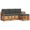 vidaXL Conjunto de sof&aacute;s de exterior 4 uds. Natural y Antracita