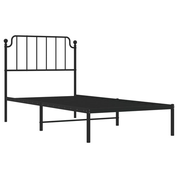 vidaXL Estructura cama sin colchón con cabecero metal negro 90x190 cm