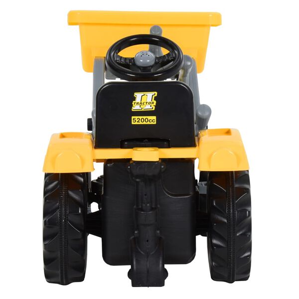 vidaXL Tractor de pedales con excavadora para ni&ntilde;os amarillo y negro