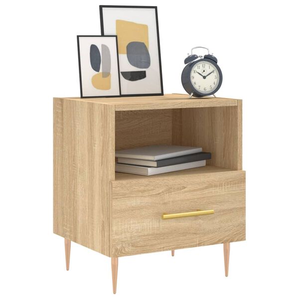 vidaXL Mesita noche 2 uds madera ingenier&iacute;a roble Sonoma 40x35x47,5 cm