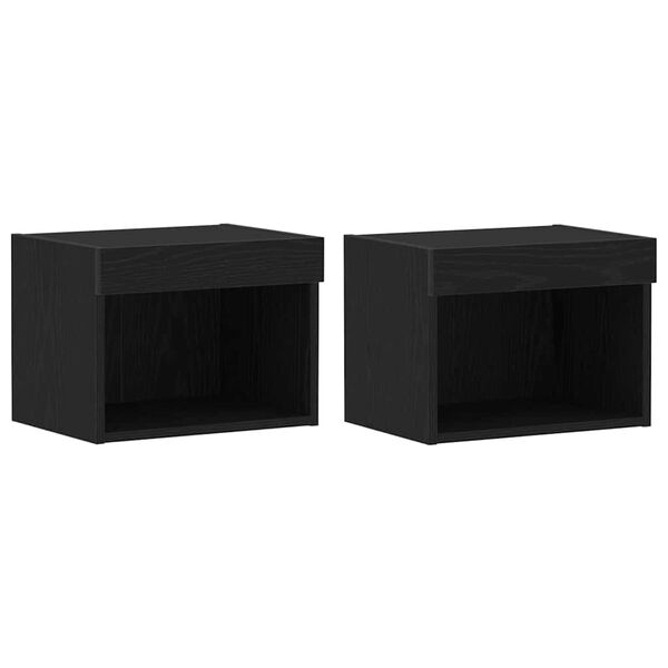 vidaXL Conjunto de mueble de TV 2 pcs Roble Negro 40 x 30 x 30 cm