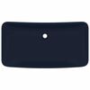 vidaXL Lavabo rectangular de lujo cer&aacute;mica azul oscuro mate 71x38 cm
