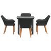 vidaXL Conjunto de Comedor de Jard&iacute;n 5 pcs Negro rat&aacute;n sint&eacute;tico