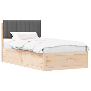 vidaXL Estructura de Cama con Cabecera Tapizada Gris oscuro