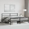 vidaXL Estructura cama sin colch&oacute;n con estribo metal negro 200x200 cm