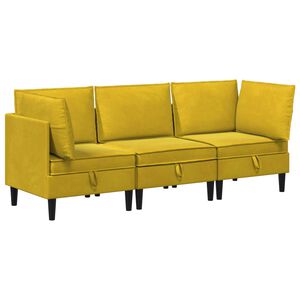 vidaXL Juego de muebles de sal&oacute;n 3 uds. Amarillo Terciopelo