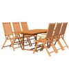 vidaXL Juego de comedor de jard&iacute;n 7 piezas madera maciza de acacia 150-200 cm