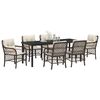 vidaXL Conjunto de Comedor de Jard&iacute;n 7 pcs Marr&oacute;n rat&aacute;n sint&eacute;tico
