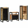vidaXL Juego de muebles de ba&ntilde;o 3 pcs Marr&oacute;n Madera de mango maciza