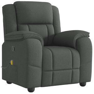 vidaXL Sill&oacute;n de masaje reclinable de tela gris oscuro