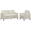 vidaXL Juego de Sof&aacute;s con Almacenamiento 2 uds. Crema Poli&eacute;ster