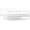 vidaXL Estructura cama sin colch&oacute;n con estribo metal blanco 193x203 cm