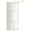 vidaXL Mampara puerta de ducha vidrio transparente ESG dorado 80x195cm