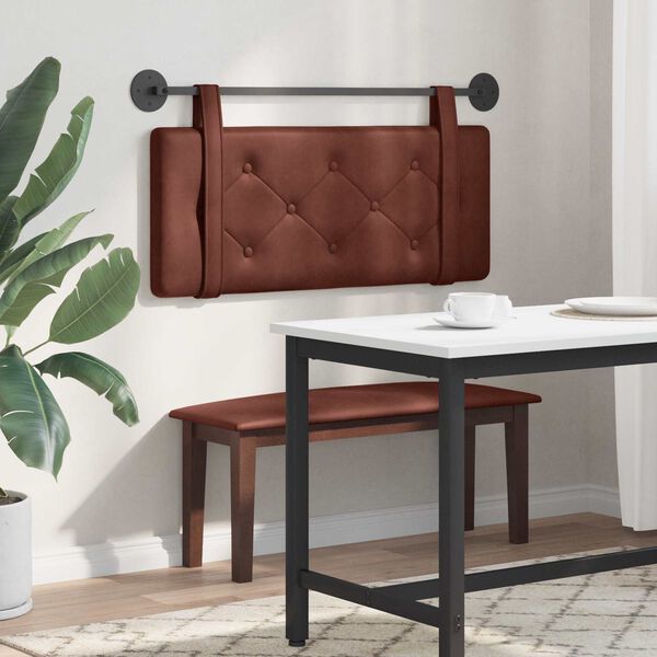 vidaXL Cabecera Colgante Marr&oacute;n Brillante 100 cm PU antiguo