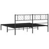 vidaXL Estructura cama sin colch&oacute;n con cabecero metal negro 200x200 cm