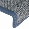 vidaXL Alfombrillas para escaleras 30 unidades 65x21x4 cm Gris claro y azul Borde rectangular