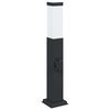 vidaXL Baliza de luz con toma de corriente de 50 cm, color negro, IP44