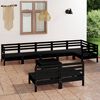 vidaXL Juego de muebles de jard&iacute;n 9 pzas madera maciza de pino negro
